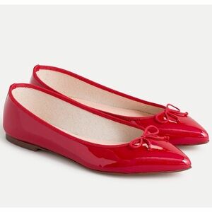 J. Crew Gemma Ballet Flats Red Patent Leather Shoe